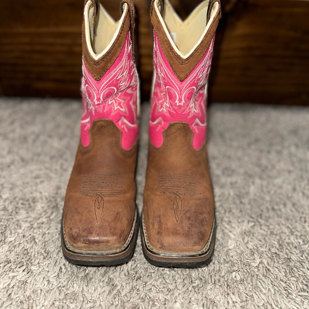 Durango Tan and Pink Kid's Boots